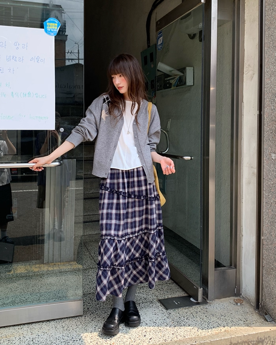 Lace Fabric Check Skirt B0011