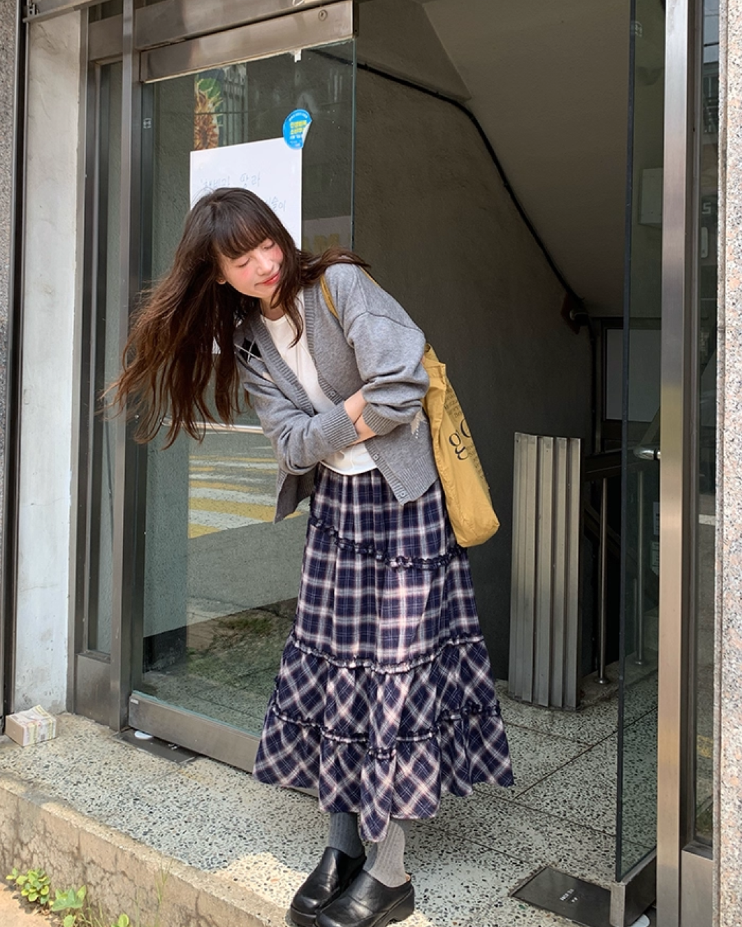 Lace Fabric Check Skirt B0011