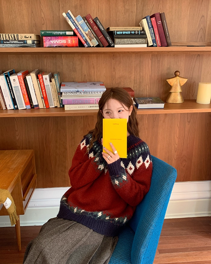 Nordic Pattern Knit Sweater B0012