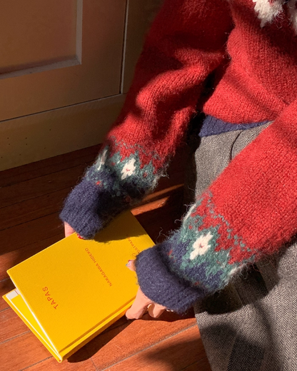 Nordic Pattern Knit Sweater B0012