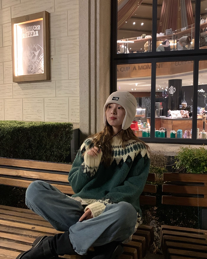 Nordic Pattern Knit Sweater B0012