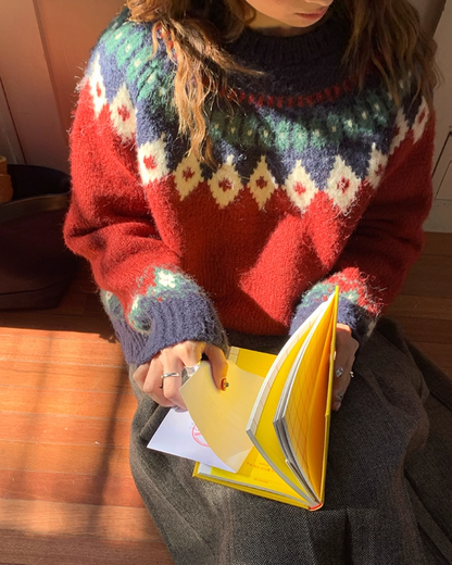 Nordic Pattern Knit Sweater B0012