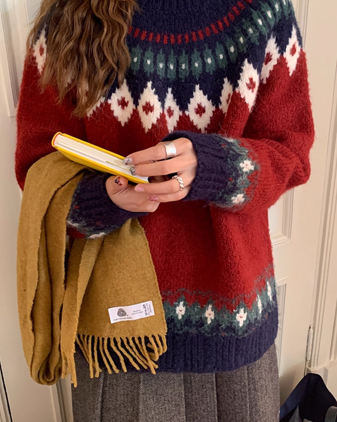 Nordic Pattern Knit Sweater B0012