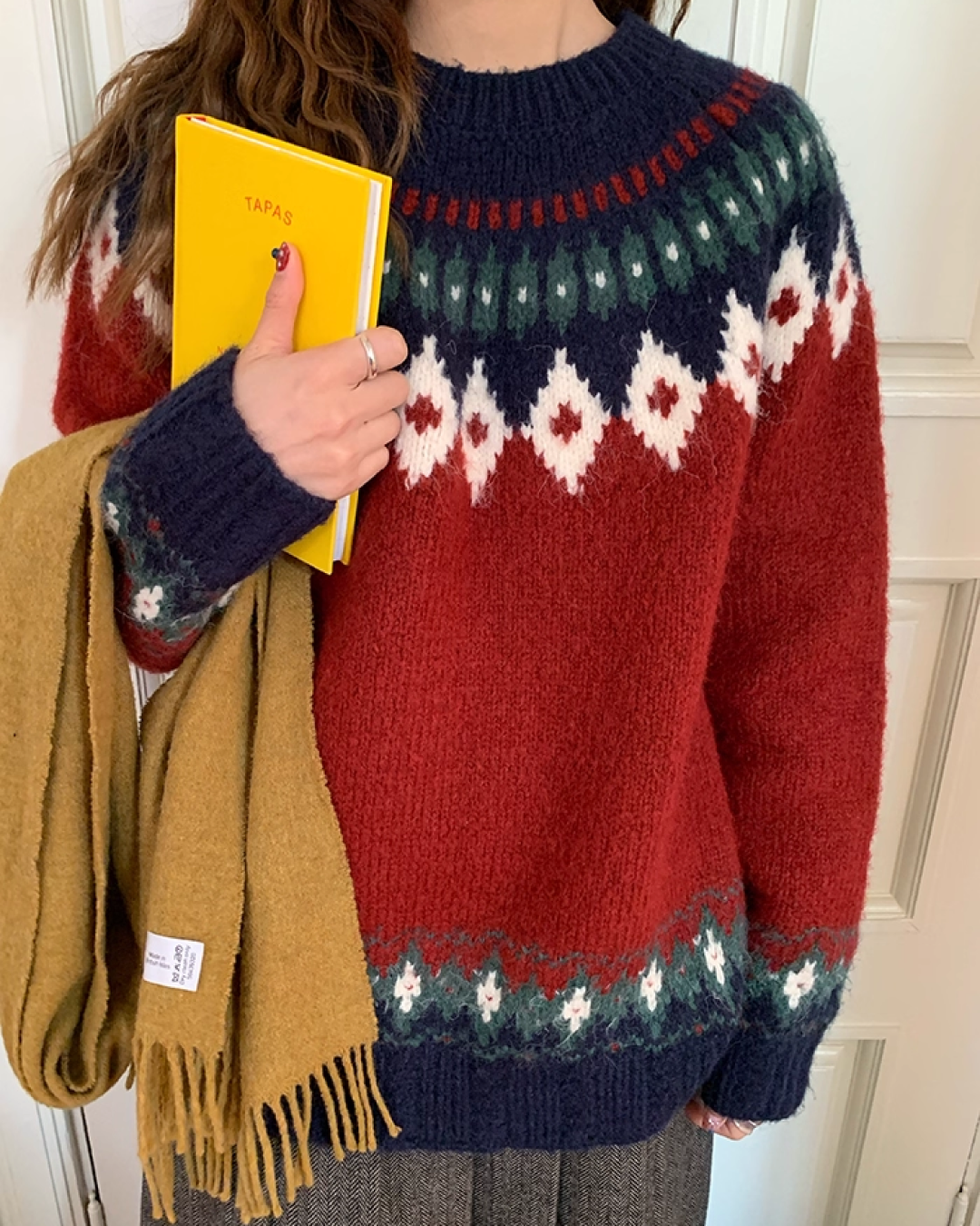 Nordic Pattern Knit Sweater B0012