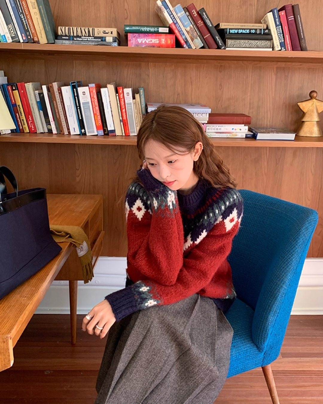 Nordic Pattern Knit Sweater B0012