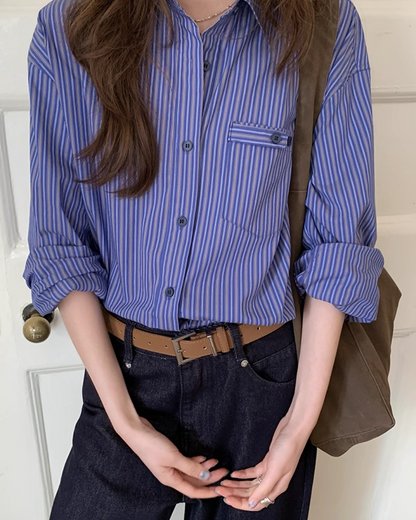 Stripe Long Sleeve Shirts B0013