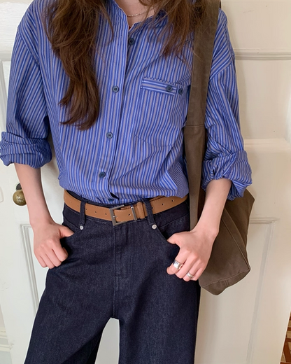 Stripe Long Sleeve Shirts B0013