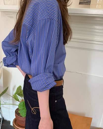 Stripe Long Sleeve Shirts B0013