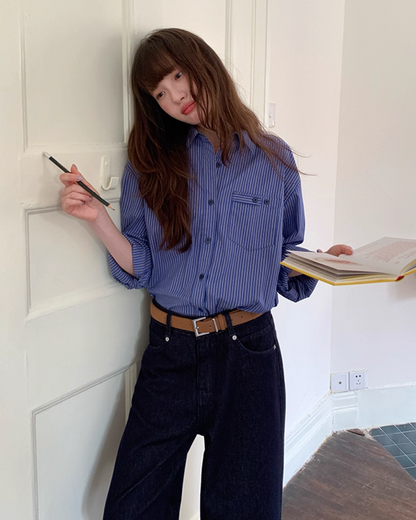 Stripe Long Sleeve Shirts B0013