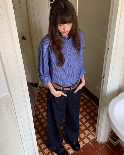 Stripe Long Sleeve Shirts B0013