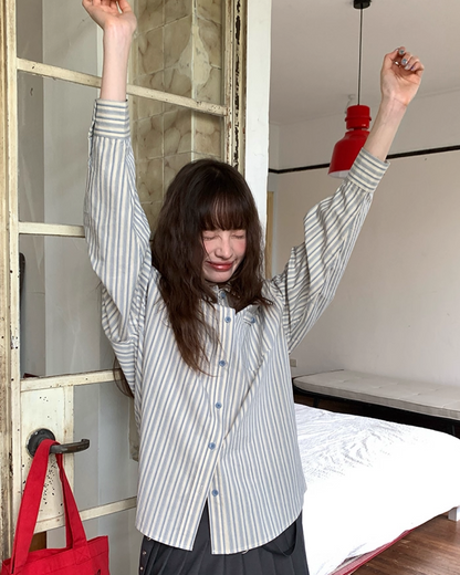 Stripe Long Sleeve Shirts B0013