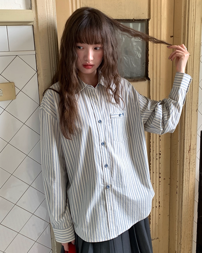 Stripe Long Sleeve Shirts B0013