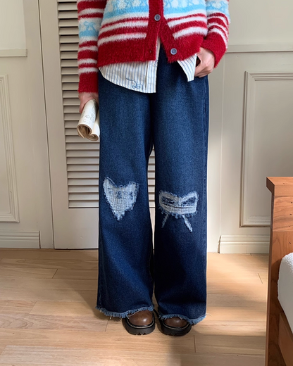 Damage Mark Denim Pants B0015