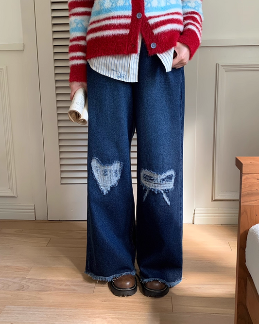 Damage Mark Denim Pants B0015