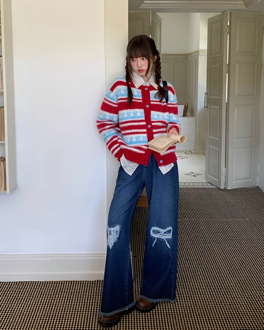 Damage Mark Denim Pants B0015