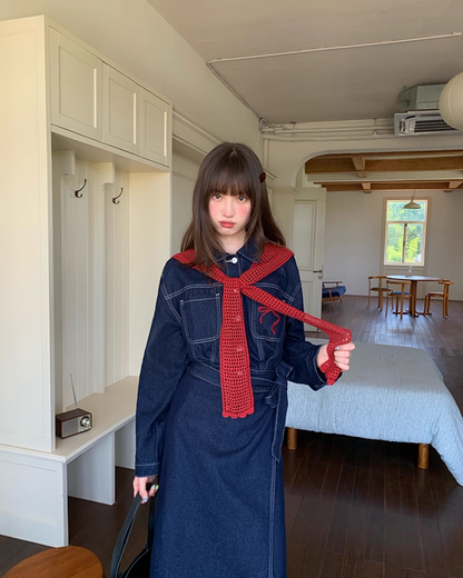 Denim Jacket Skirt Setup  B0016