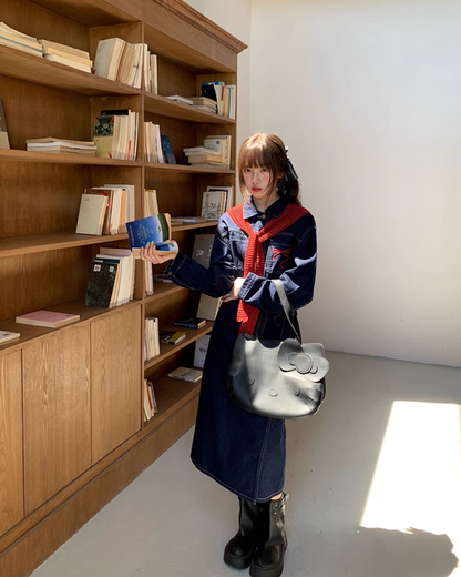 Denim Jacket Skirt Setup  B0016