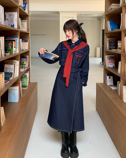 Denim Jacket Skirt Setup  B0016