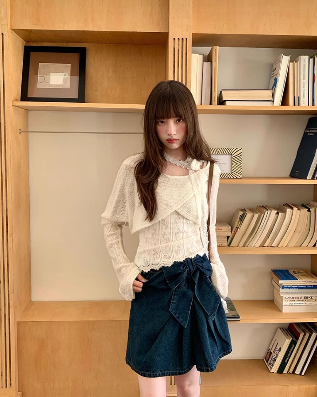 Ribbon Denim Mini Skirt B0017