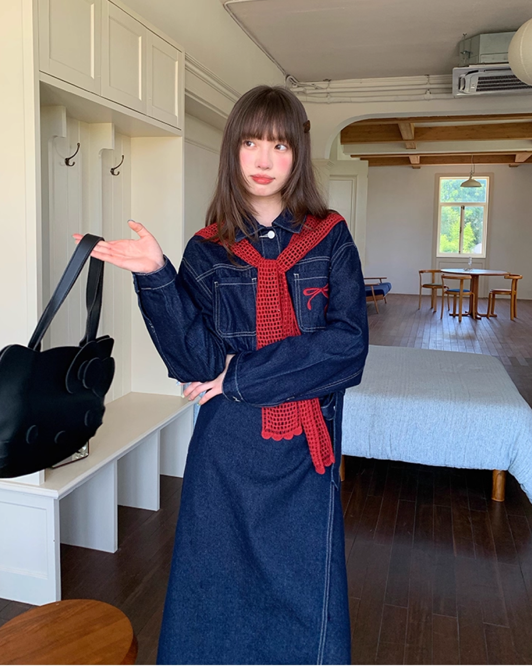 Denim Jacket Skirt Setup  B0016