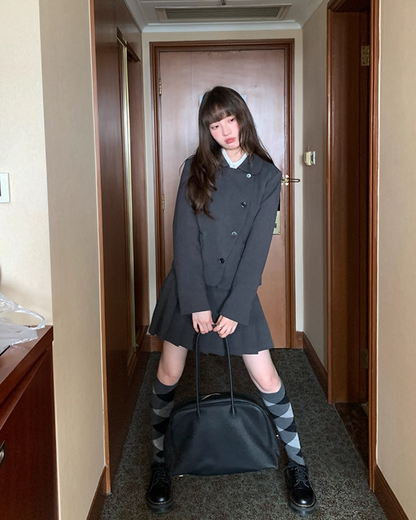 Gray Accent Line Botton Jacket BU0018