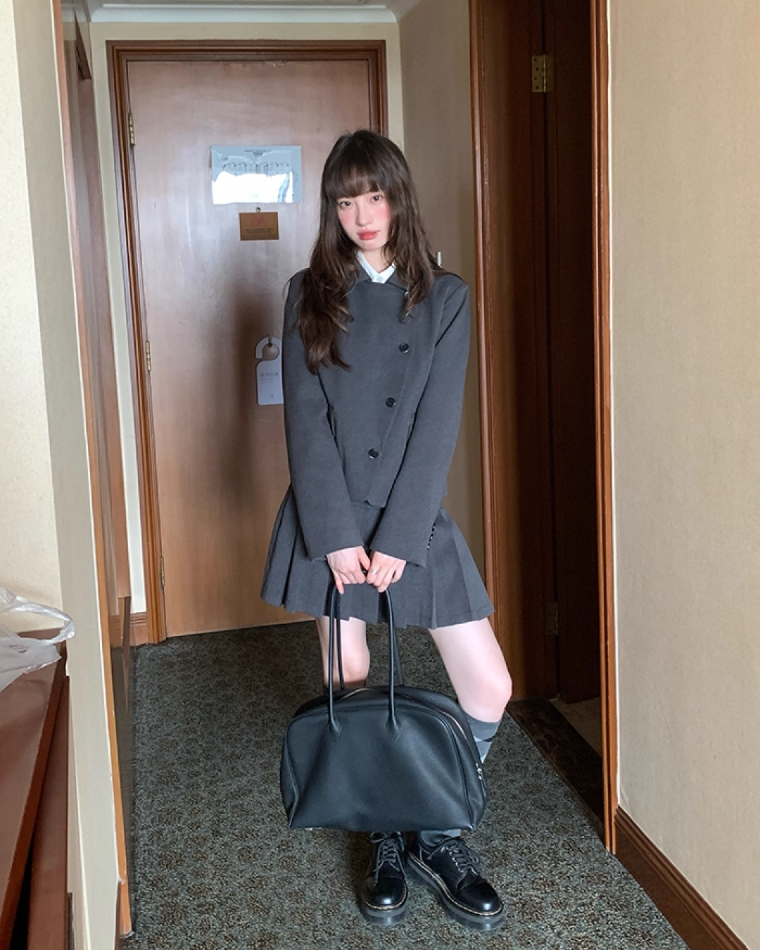 Gray Accent Line Botton Jacket BU0018