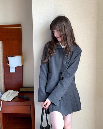 Gray Accent Line Botton Jacket BU0018