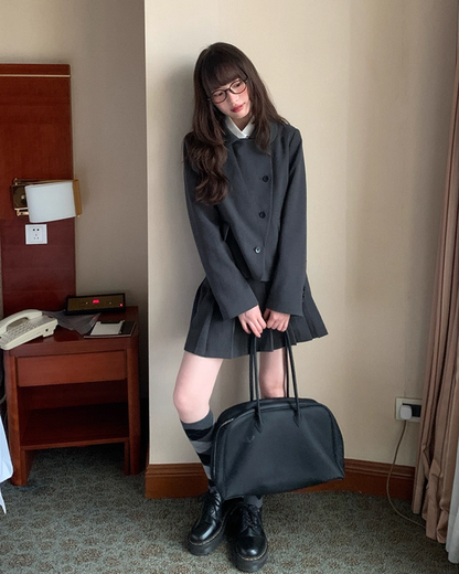 Gray Accent Line Botton Jacket BU0018