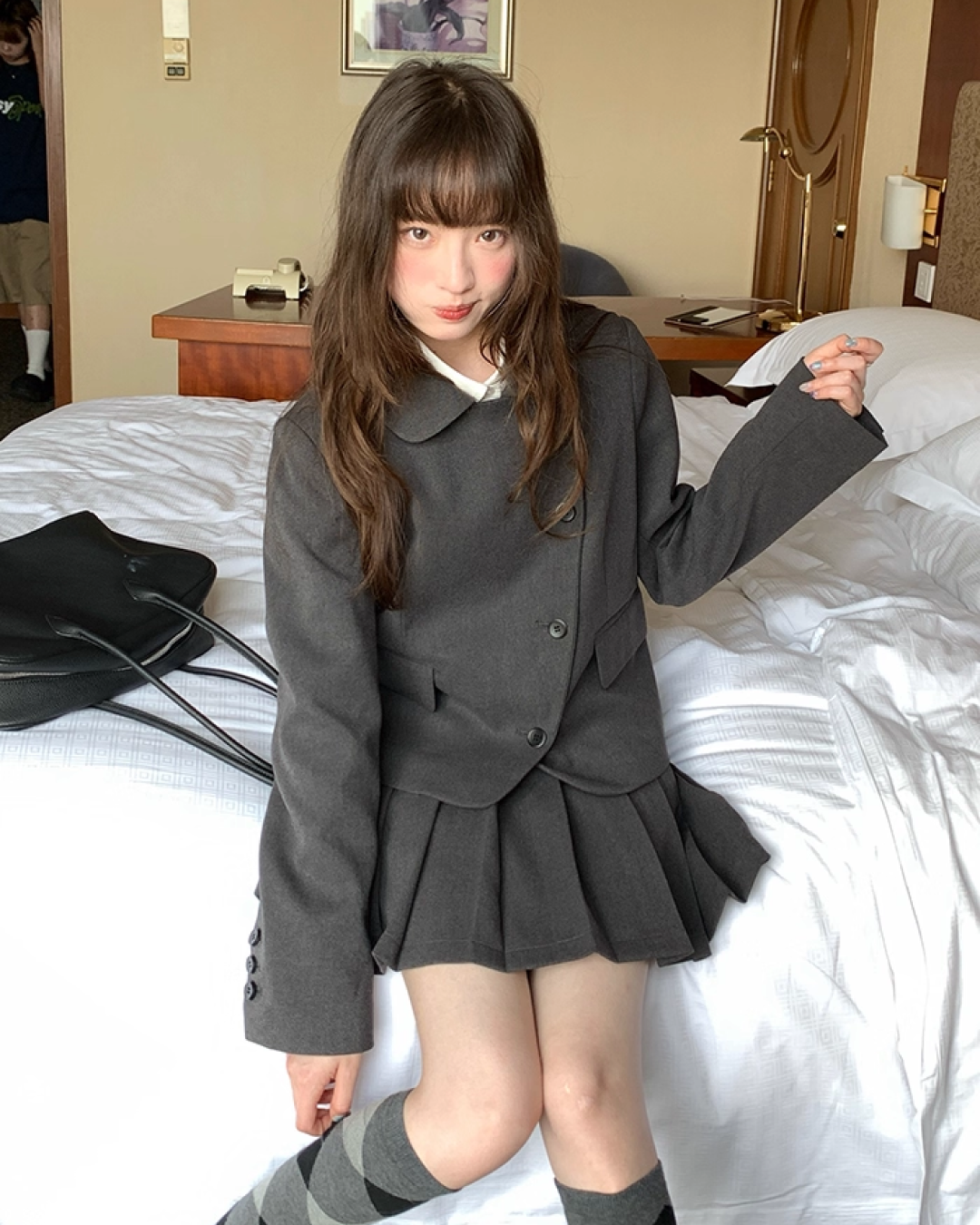 Gray Accent Line Botton Jacket BU0018