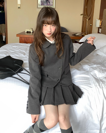 Gray Accent Line Botton Jacket BU0018