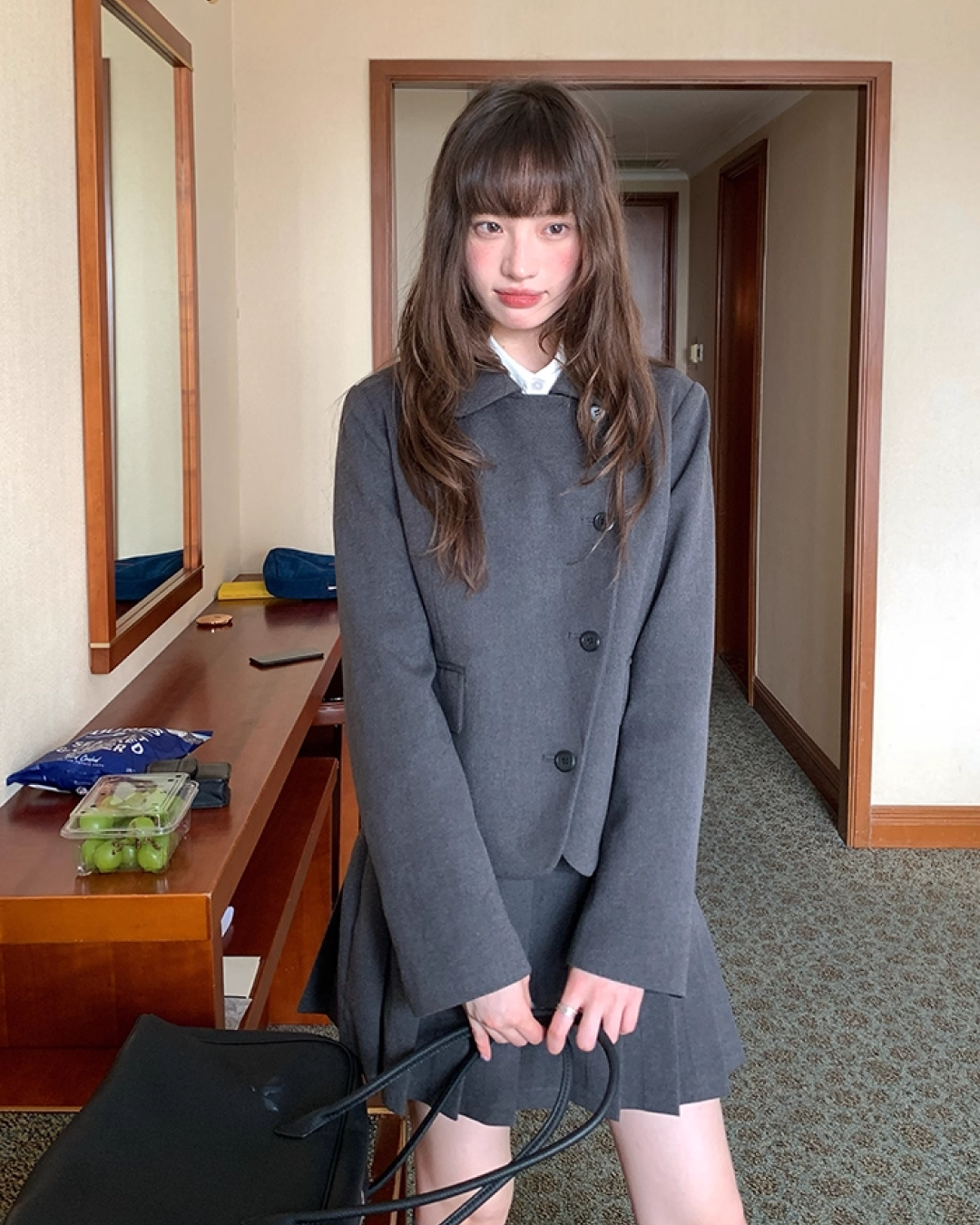 Gray Accent Line Botton Jacket BU0018