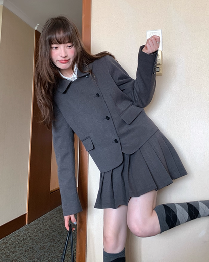 Gray Accent Line Botton Jacket BU0018