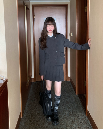 Gray Accent Line Botton Jacket BU0018