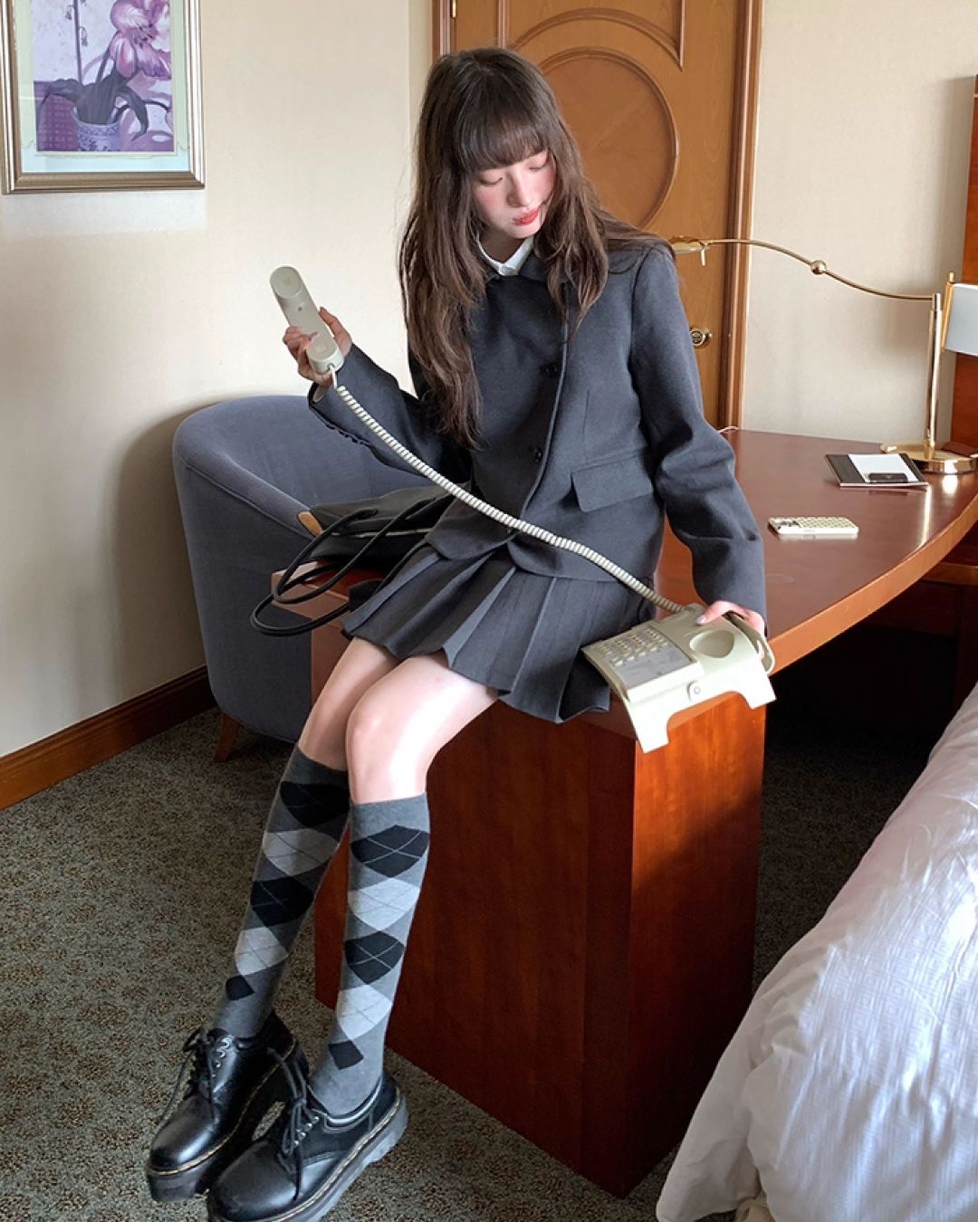 Gray Accent Line Botton Jacket BU0018