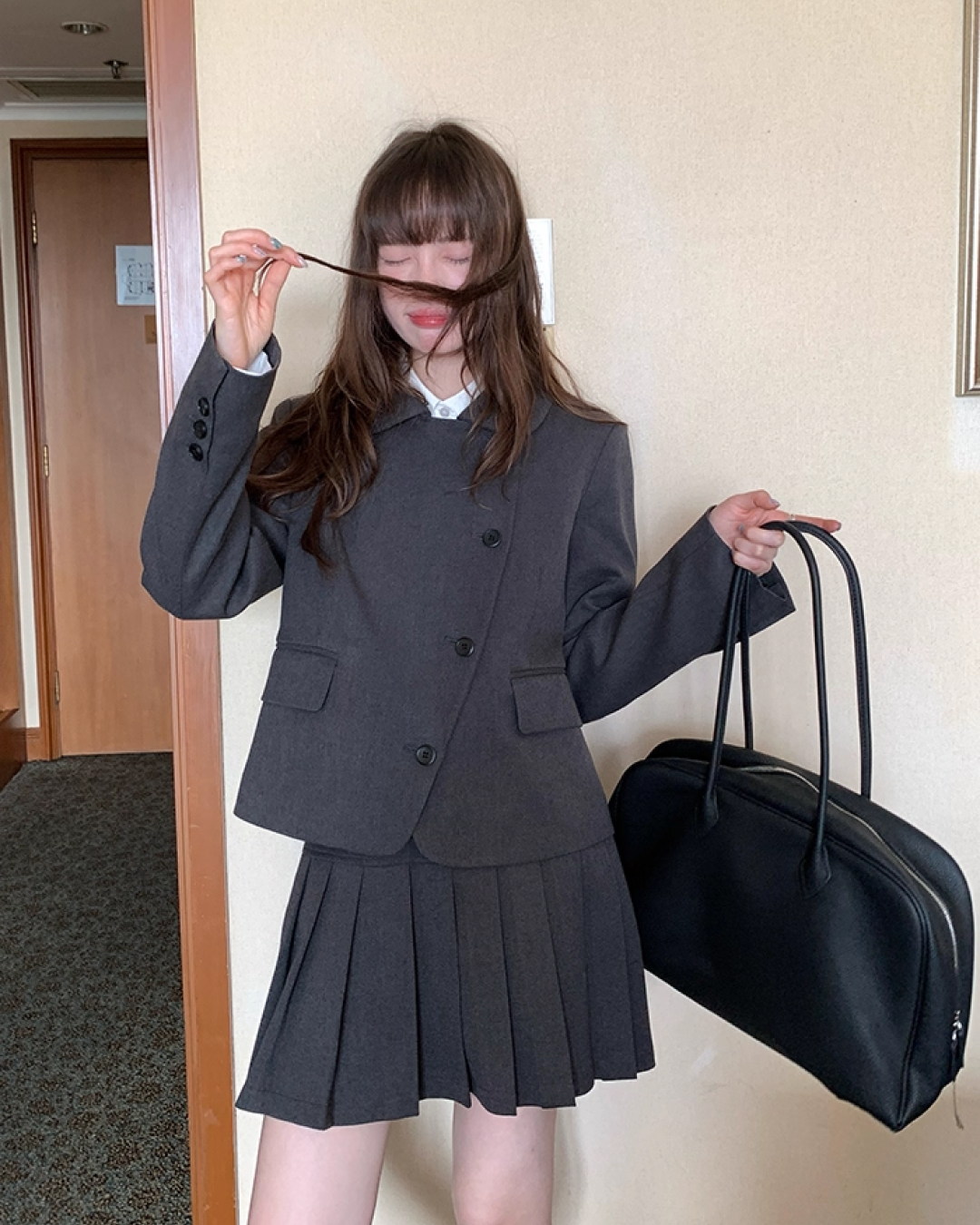 Gray Accent Line Botton Jacket BU0018