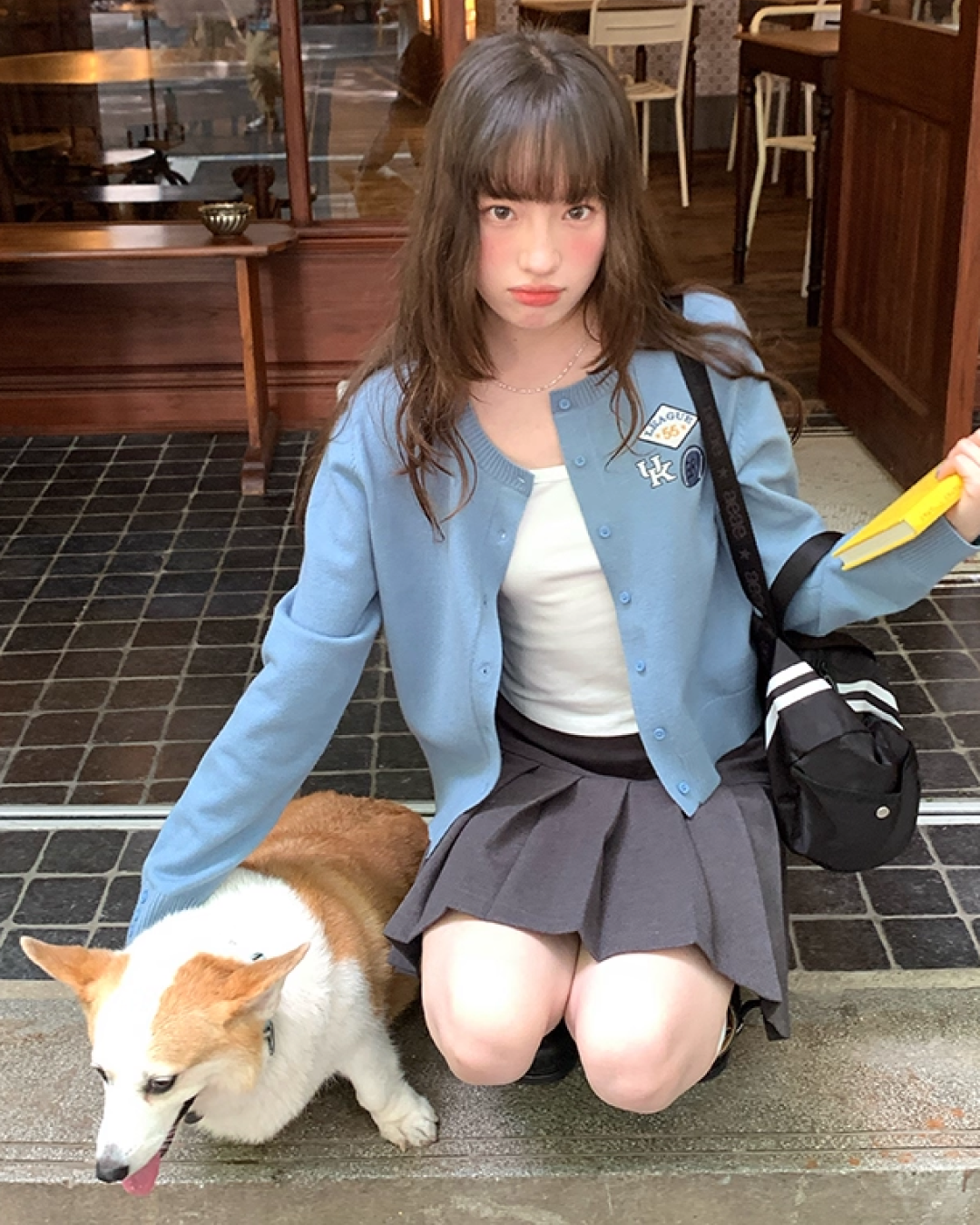 Gray Pleats Mini Skirt B0019