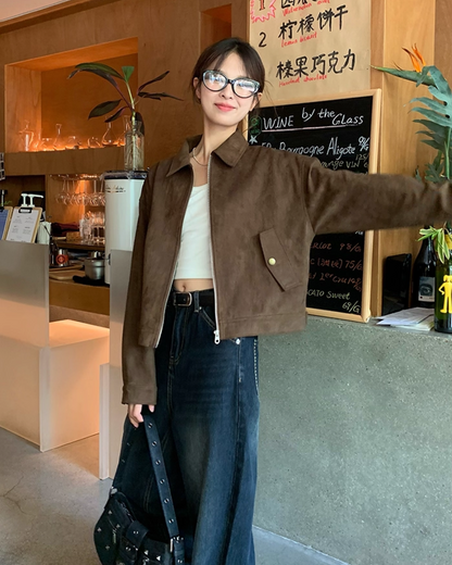 Brown Suede Short Jacket B0020