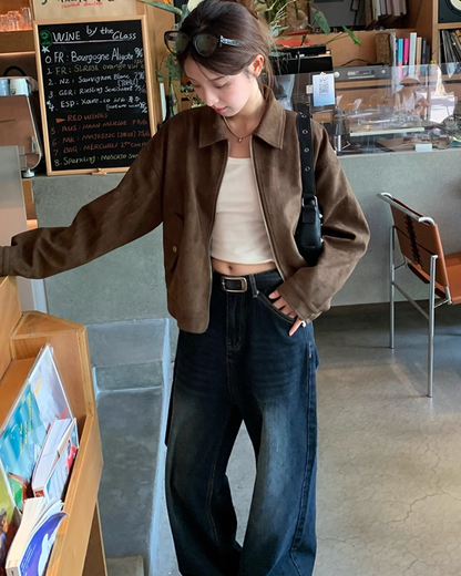 Brown Suede Short Jacket B0020