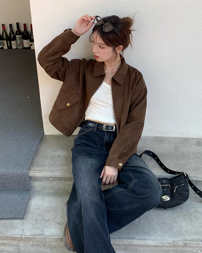 Brown Suede Short Jacket B0020