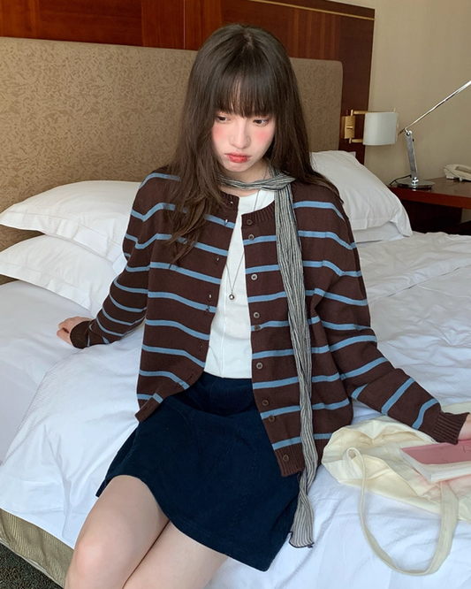 Striped Knit Cardigan B0021