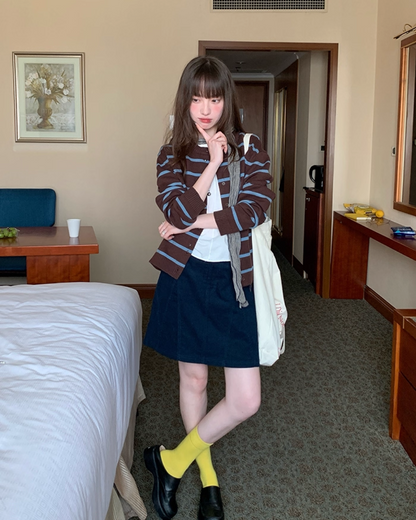 Striped Knit Cardigan B0021