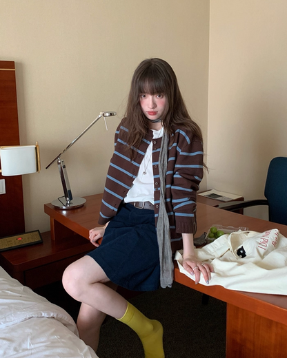 Striped Knit Cardigan B0021