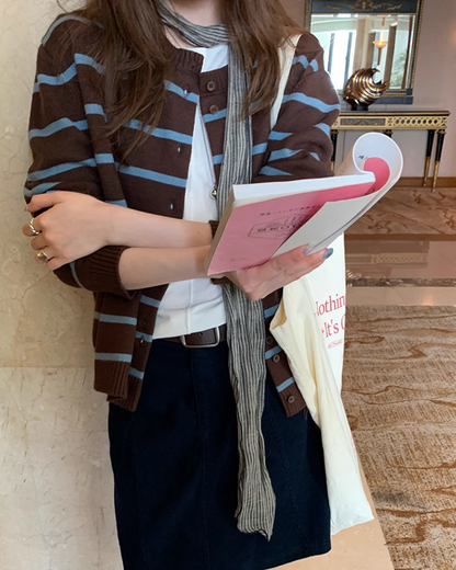 Striped Knit Cardigan B0021