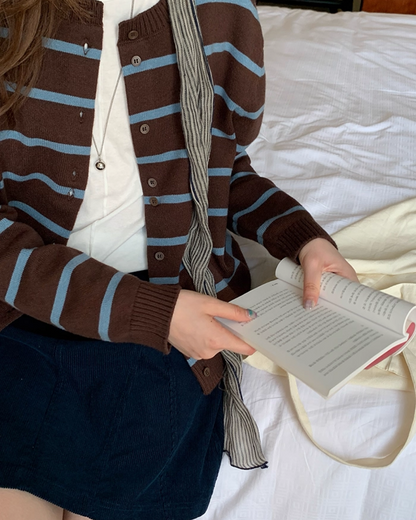 Striped Knit Cardigan B0021