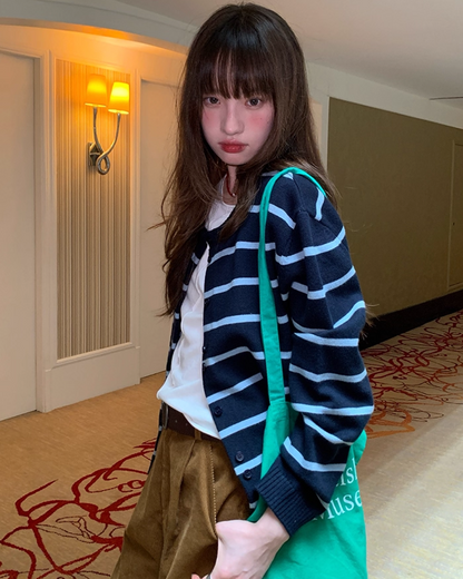 Striped Knit Cardigan B0021
