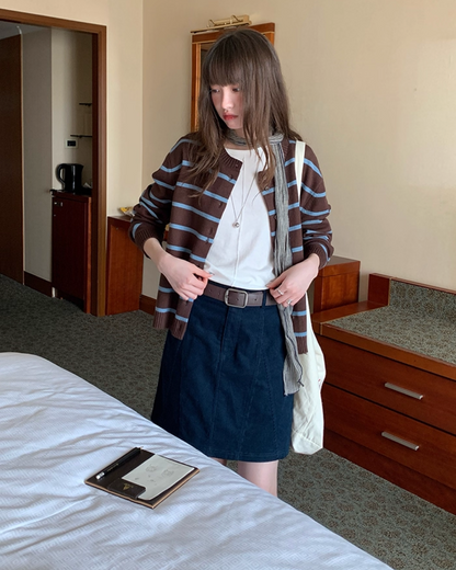 Striped Knit Cardigan B0021