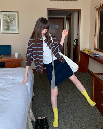 Striped Knit Cardigan B0021