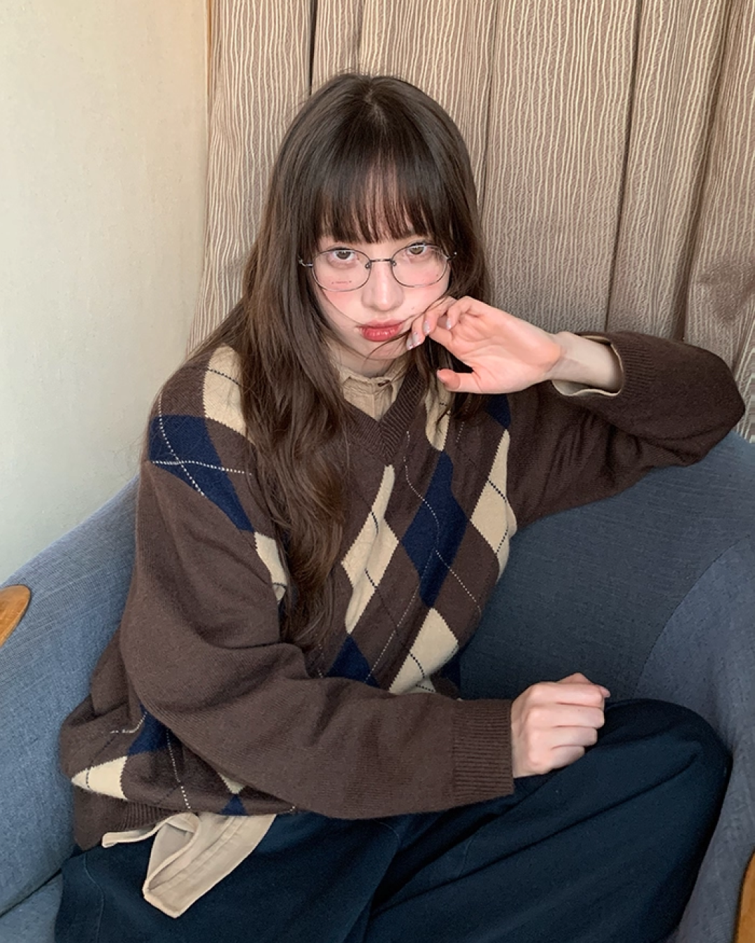 Argyle Knit Sweater B0023