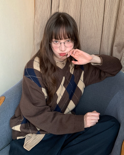 Argyle Knit Sweater B0023