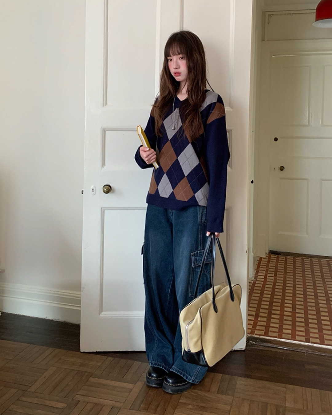 Argyle Knit Sweater B0023